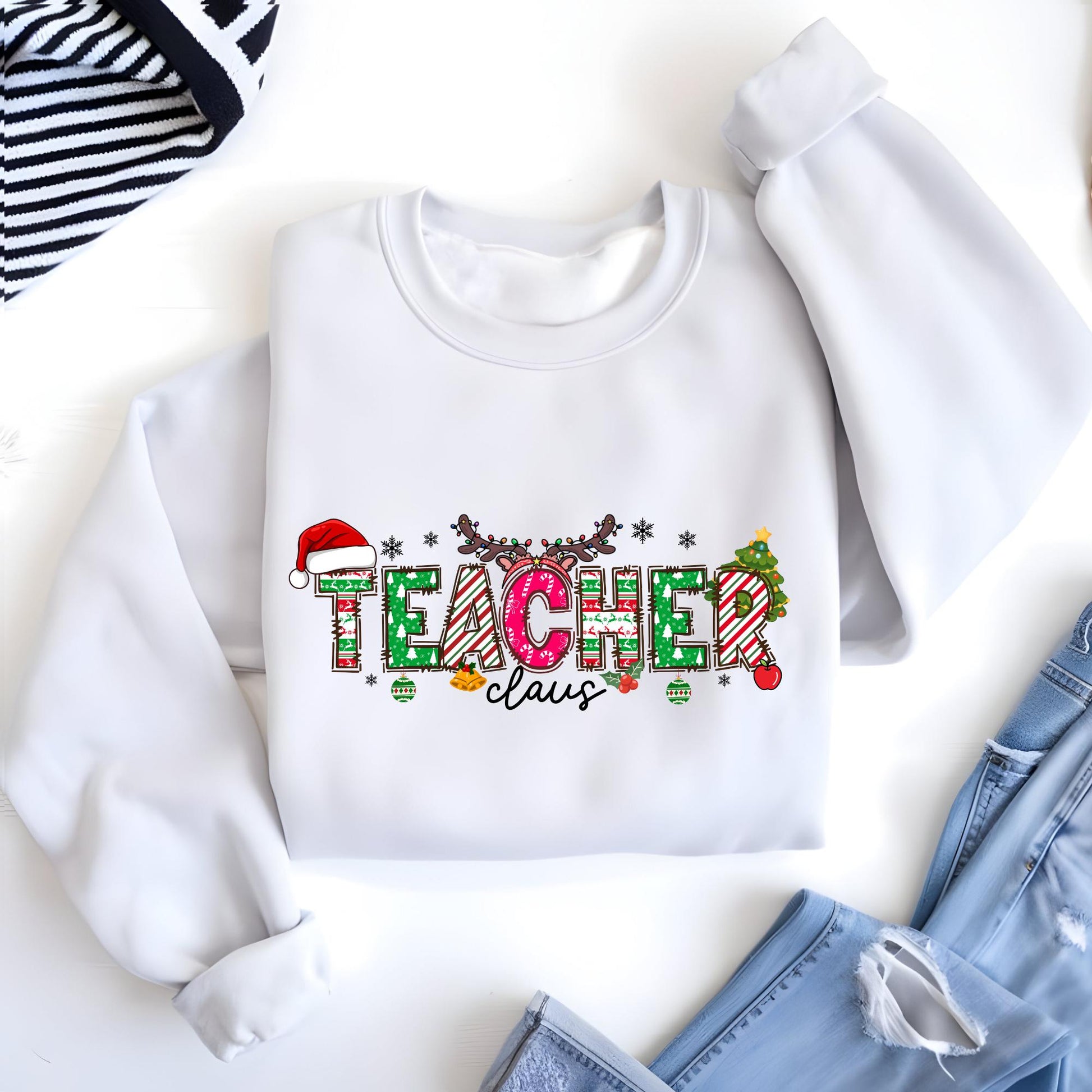 Christmas Teacher Sweatshirt, Teachers Life Hoodie, Teaching Sweat Xmas Tree Shirt