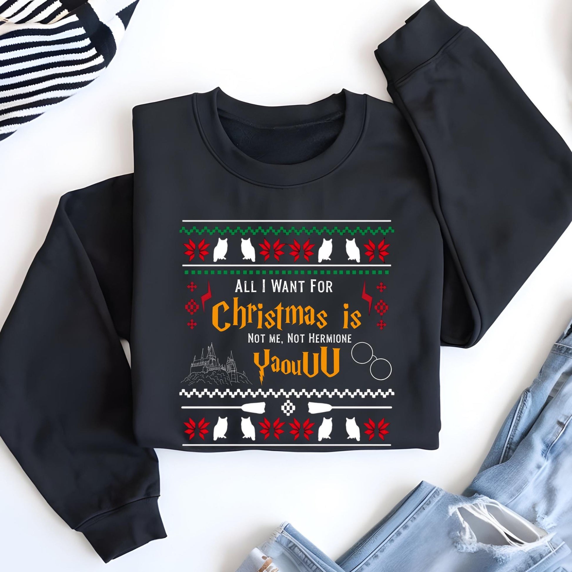 All I Want for Christmas Is Not Me Ugly Sweatshirt, Yaou Wizard Xmas Hoodie