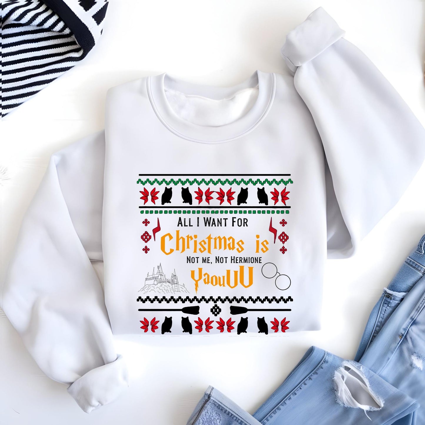 All I Want for Christmas Is Not Me Ugly Sweatshirt, Yaou Wizard Xmas Hoodie
