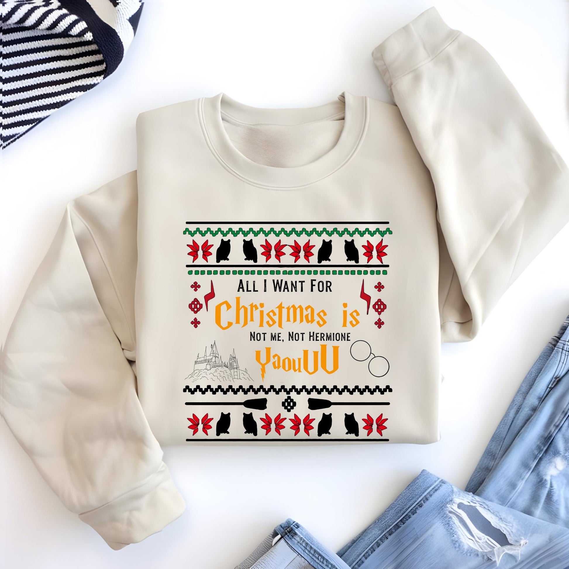 All I Want for Christmas Is Not Me Ugly Sweatshirt, Yaou Wizard Xmas Hoodie