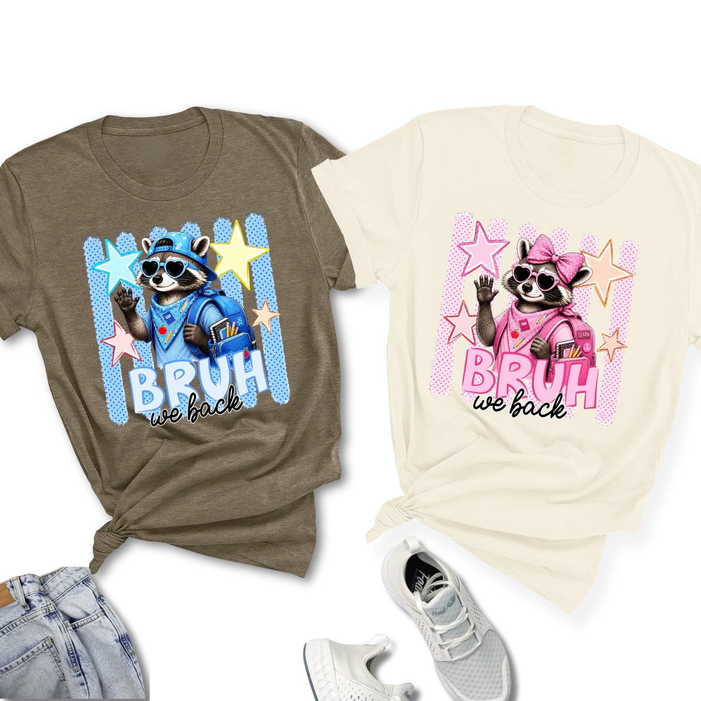 Bruh We Back Toddler Shirt, Funny Raccoon School Shirt, Back To School Teacher Outfit, Retro Shirts For Men Women