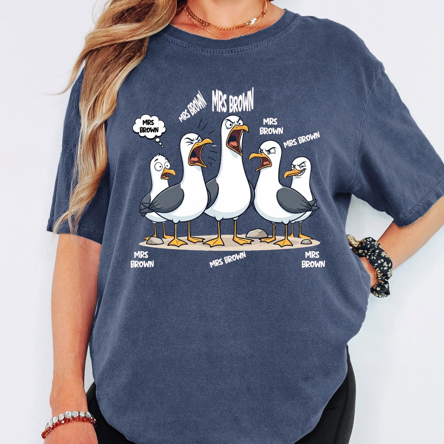 Comfort Colors® Seagulls Personalized Name Teacher T-shirt, Back To School Shirt, Classroom Joke Shirt