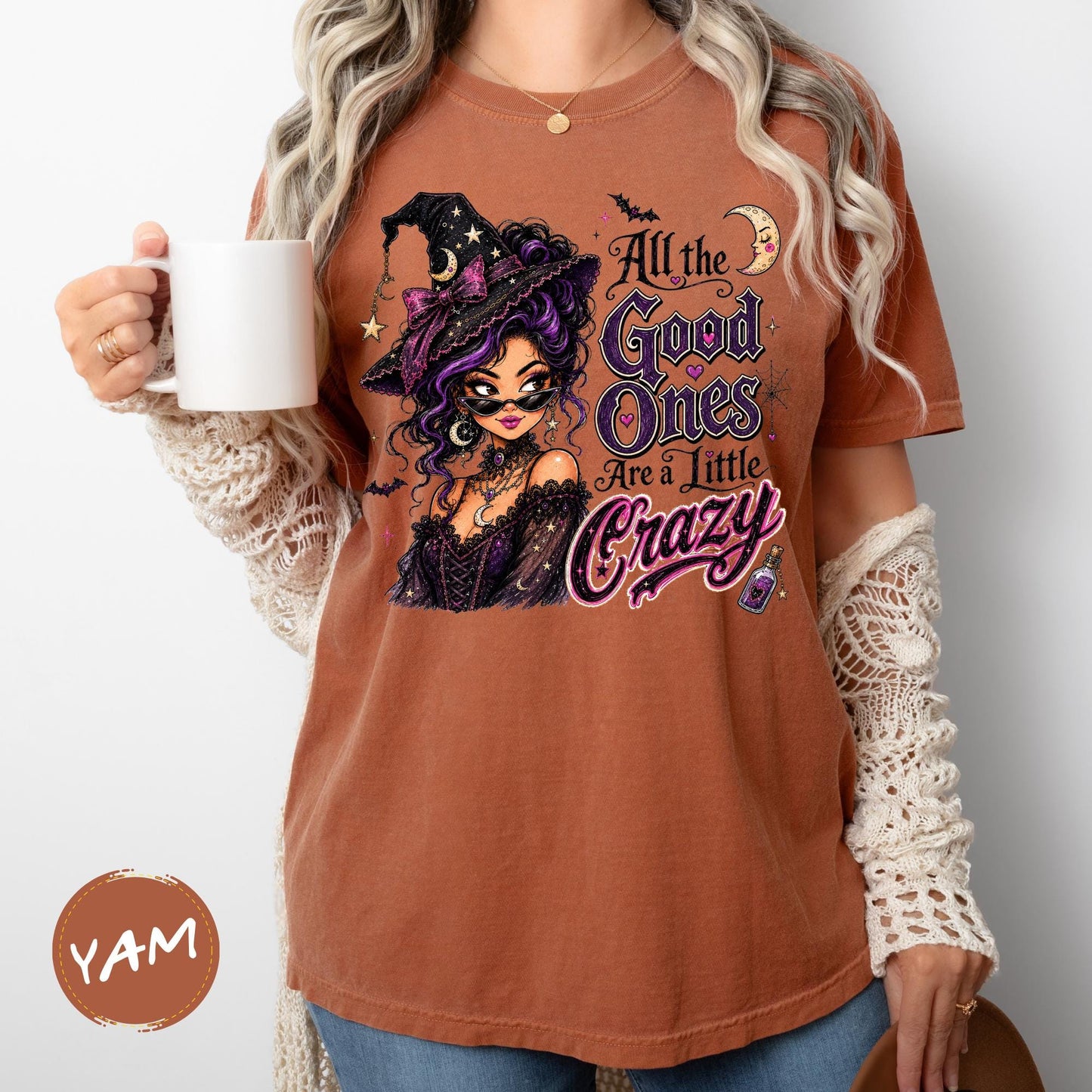 Comfort Colors All The good Ones Are A Little Crazy Shirt, Cute Witch Shirt for Women Halloween Gift