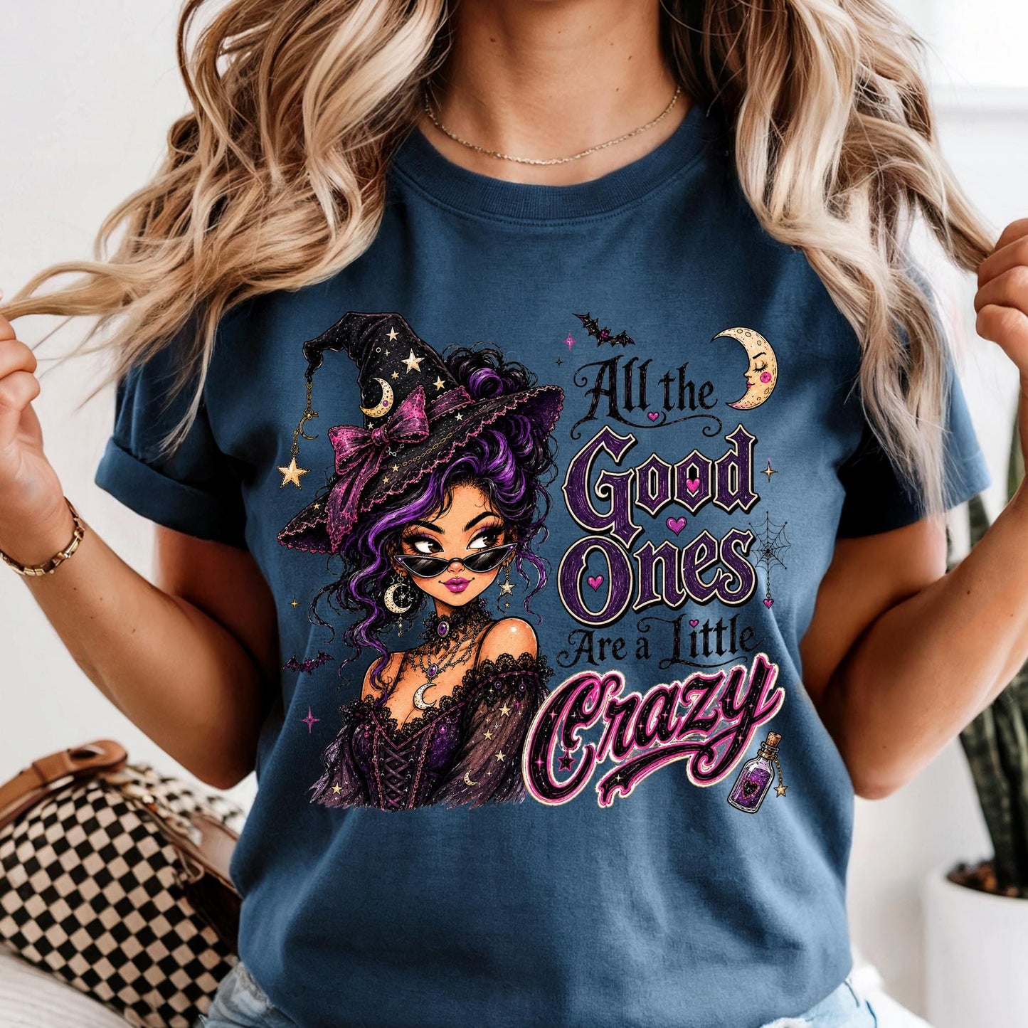 Comfort Colors All The good Ones Are A Little Crazy Shirt, Cute Witch Shirt for Women Halloween Gift