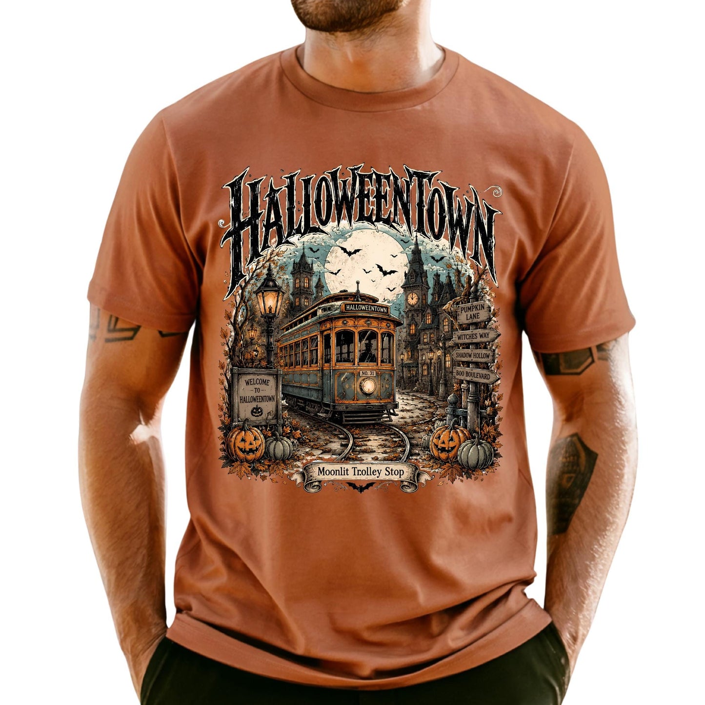 Comfort Colors Halloweentown Trolley Shirt Spooky Season Fall Tee Halloween Gift
