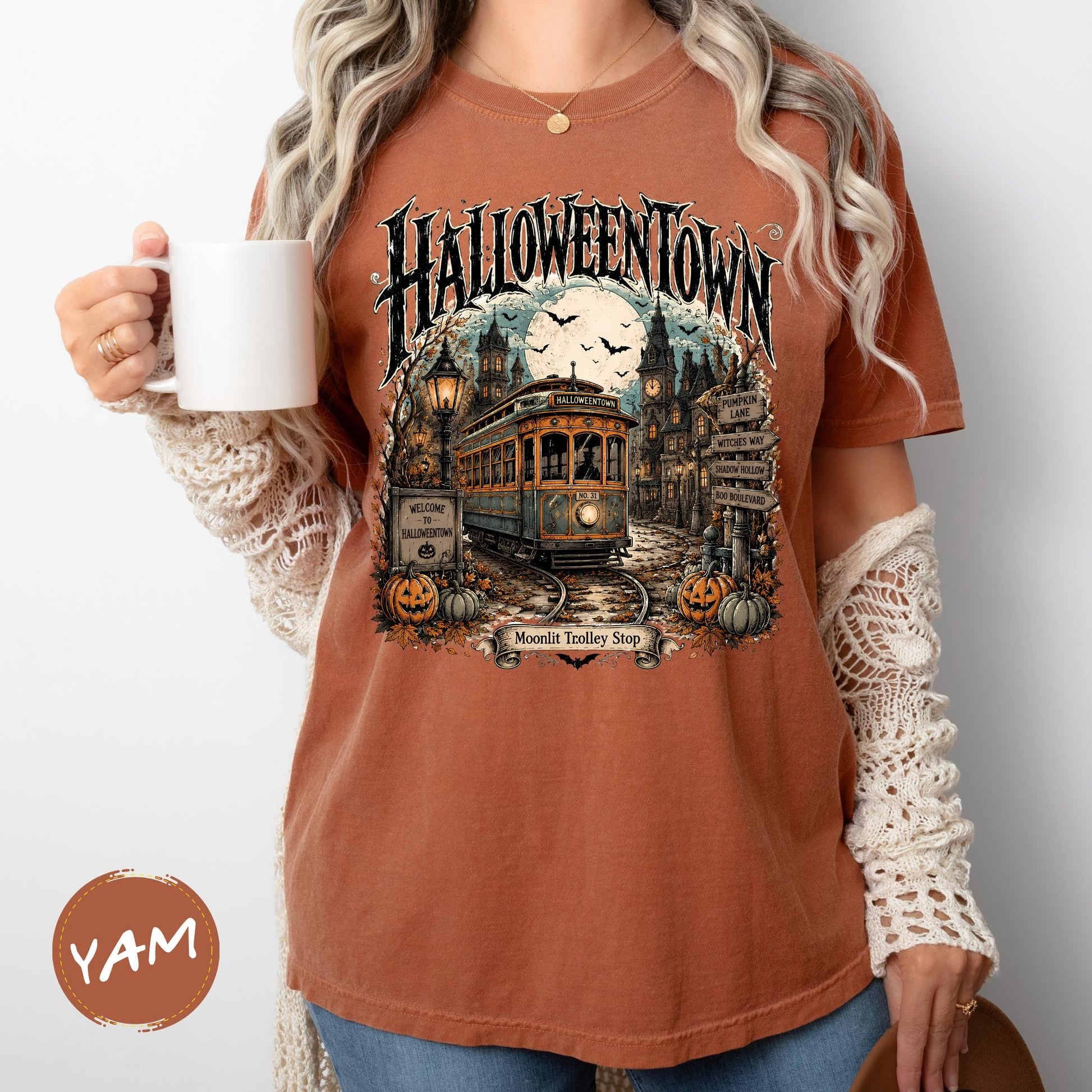 Comfort Colors Halloweentown Trolley Shirt Spooky Season Fall Tee Halloween Gift
