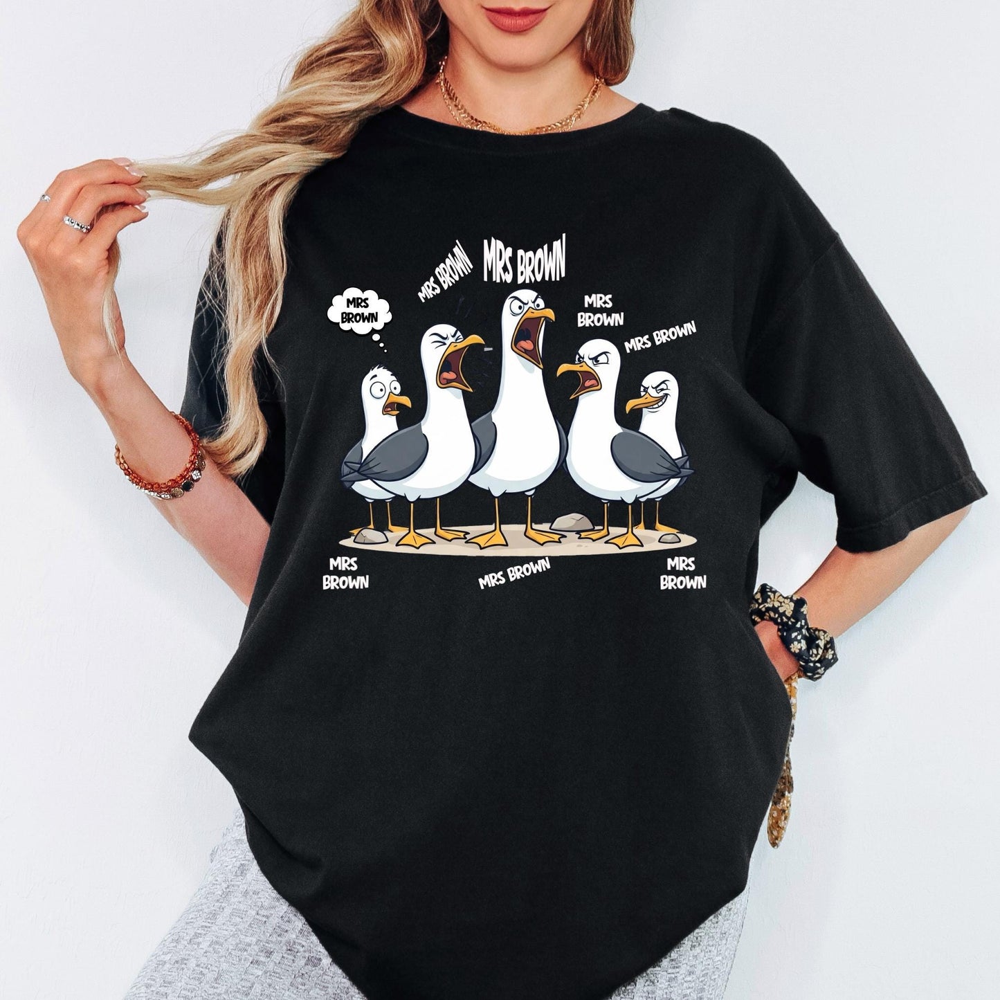 Comfort Colors® Seagulls Personalized Name Teacher T-shirt, Back To School Shirt, Classroom Joke Shirt
