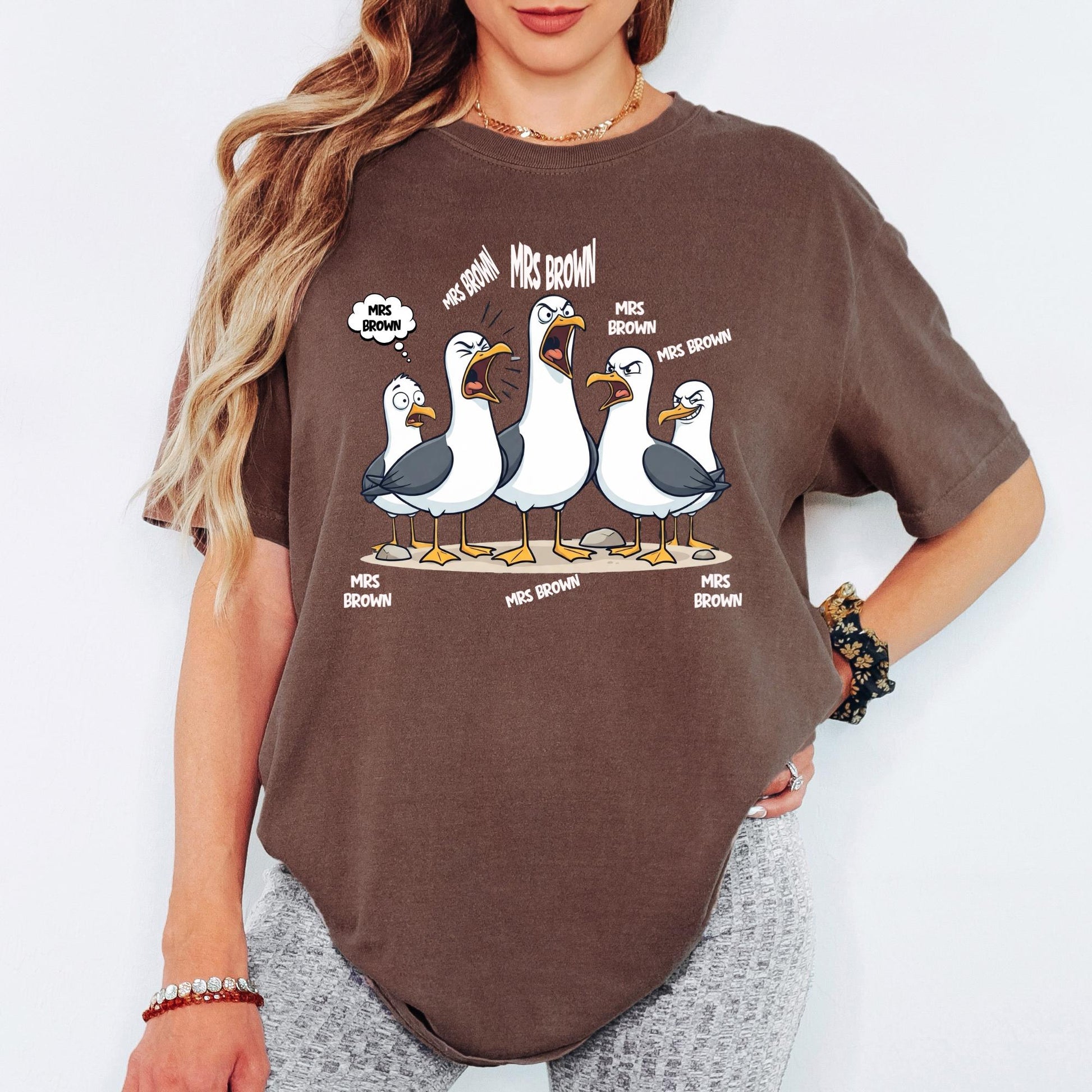 Comfort Colors® Seagulls Personalized Name Teacher T-shirt, Back To School Shirt, Classroom Joke Shirt